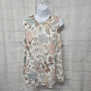 LOFT Pink and White Boxy Blouse